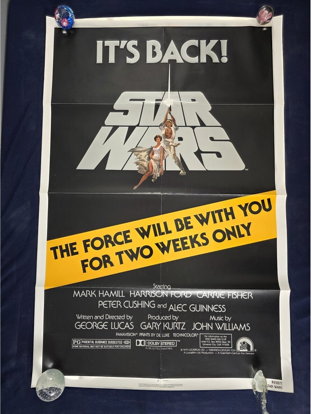 ~ Star Wars ~ 1981 Re-Release Its Back 27x41 Original One Sheet Movie Poster